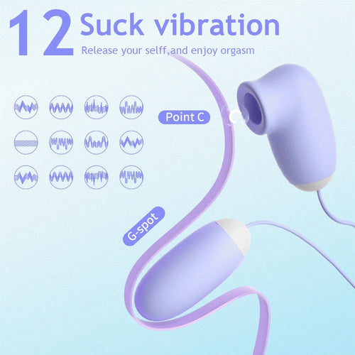 Magic Box Clitoral Sucking Vibrator with Vibrating Egg G Spot Nipple Sucker Stimulator 12 Speeds Vagina Ball Sex Toys for Woman