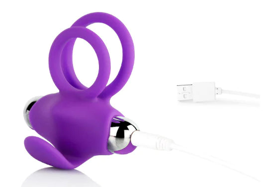 Vibrating Delay Ring with Rabbit Ears for Couples