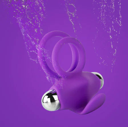 Vibrating Delay Ring with Rabbit Ears for Couples
