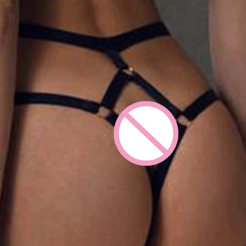 Sexy Open Buttocks Blue Lingerie Women Lace Hollow Bra Set Erotic Costumes Bdsm Sexual Lingerie Toys Deep V Open Games Underwear