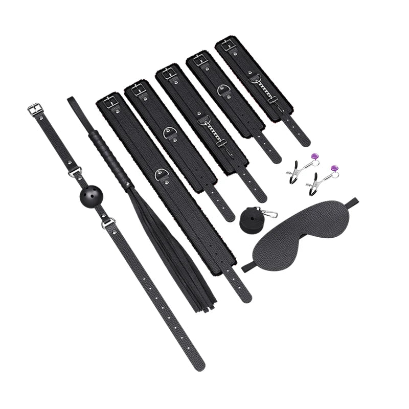 Adult Toys SM Sex Restraint Handcuffs Slave Tools Sexy Wrist To Ankle Cuffs Open Leg Hand Toys Bondage For Couples Sex Games Toy