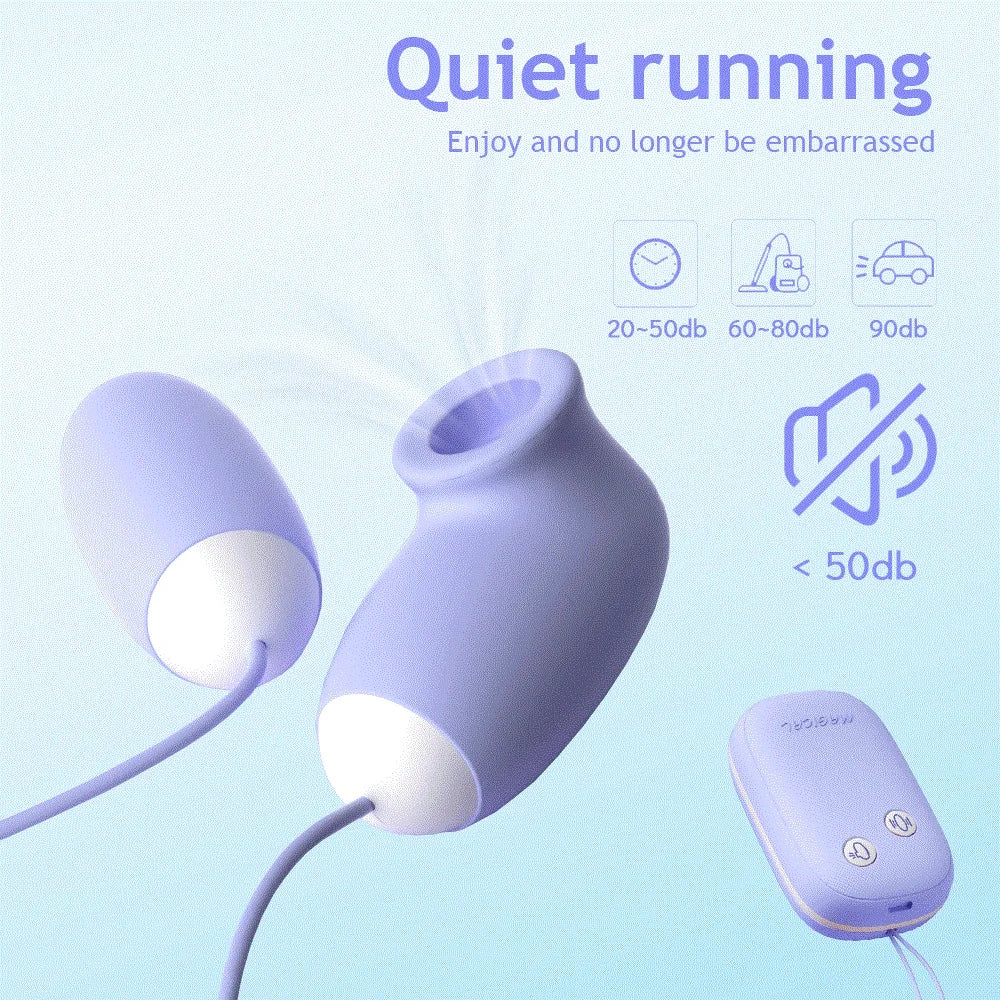 Magic Box Clitoral Sucking Vibrator with Vibrating Egg G Spot Nipple Sucker Stimulator 12 Speeds Vagina Ball Sex Toys for Woman