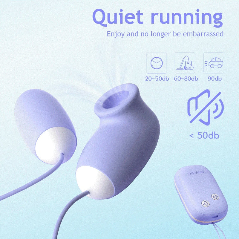 Magic Box Clitoral Sucking Vibrator with Vibrating Egg G Spot Nipple Sucker Stimulator 12 Speeds Vagina Ball Sex Toys for Woman