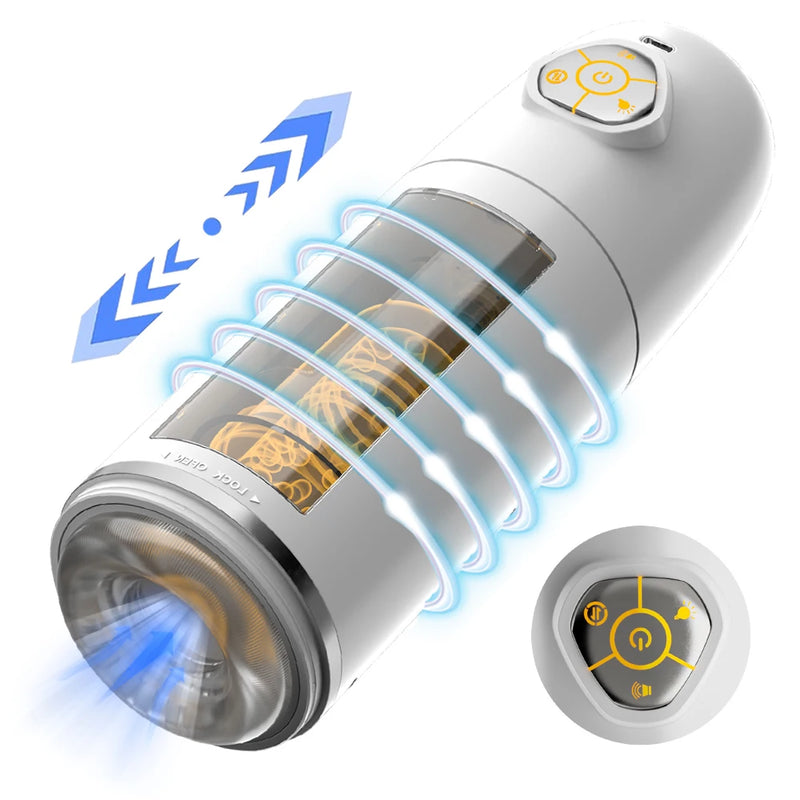 Automatic Male Masturbator APP Controlled Penis Pump with 10 Thrusting & Rotating Electric Pocket Pussy for Men Adult Sex Toys