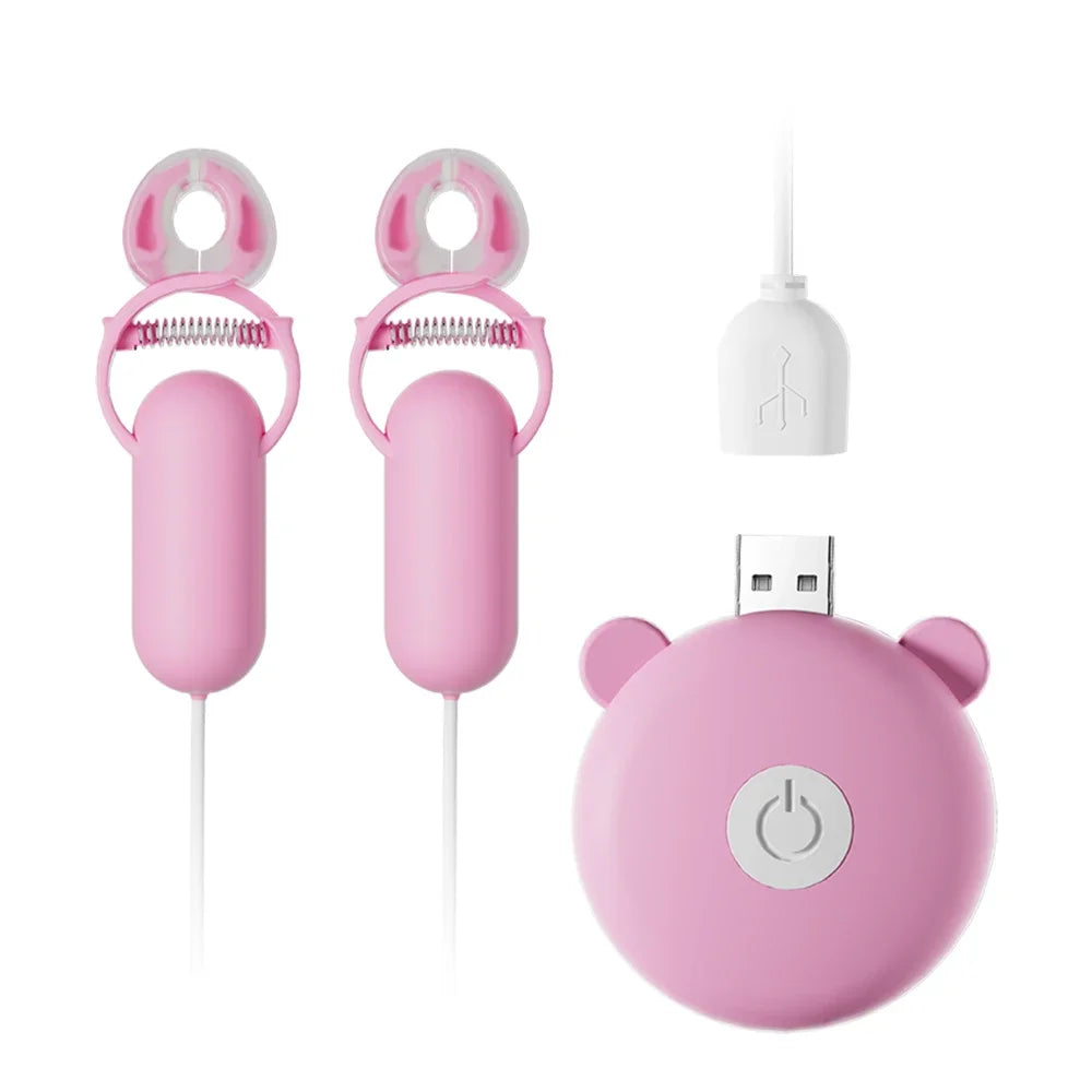 Electric Nipple Clamp Breast Massage Vibrator Enhancer Bondage Adult Sex Toys For Women Couples Female Chastity Stimulate Clit