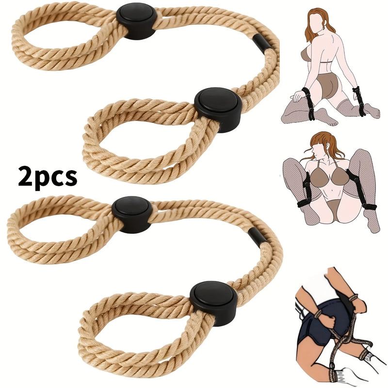 2PCS Sex Products SM Rope Handcuffs and Shackles Multifunctional Bondage Alternative Adult Toys Couples Training