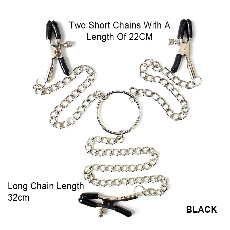 SM Couple Games Bondage Woman Clitoral Nipple Stimulation Clamps Bdsm Fetish Slave Role Play Exotic Intimate Erotics Accessories