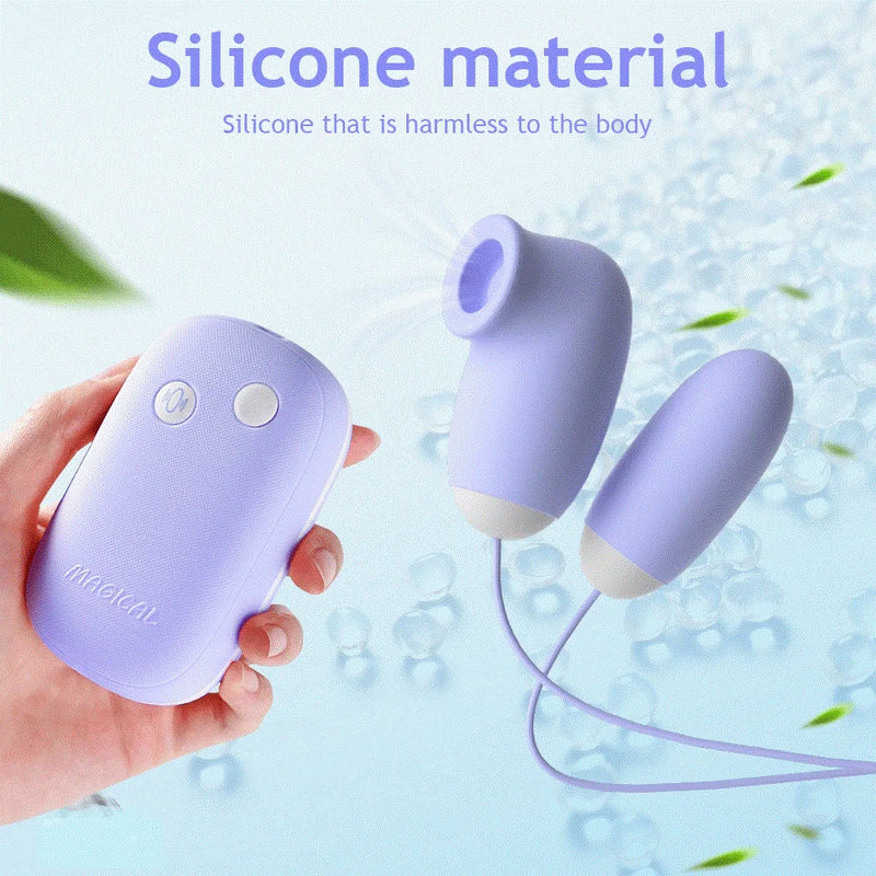 Magic Box Clitoral Sucking Vibrator with Vibrating Egg G Spot Nipple Sucker Stimulator 12 Speeds Vagina Ball Sex Toys for Woman
