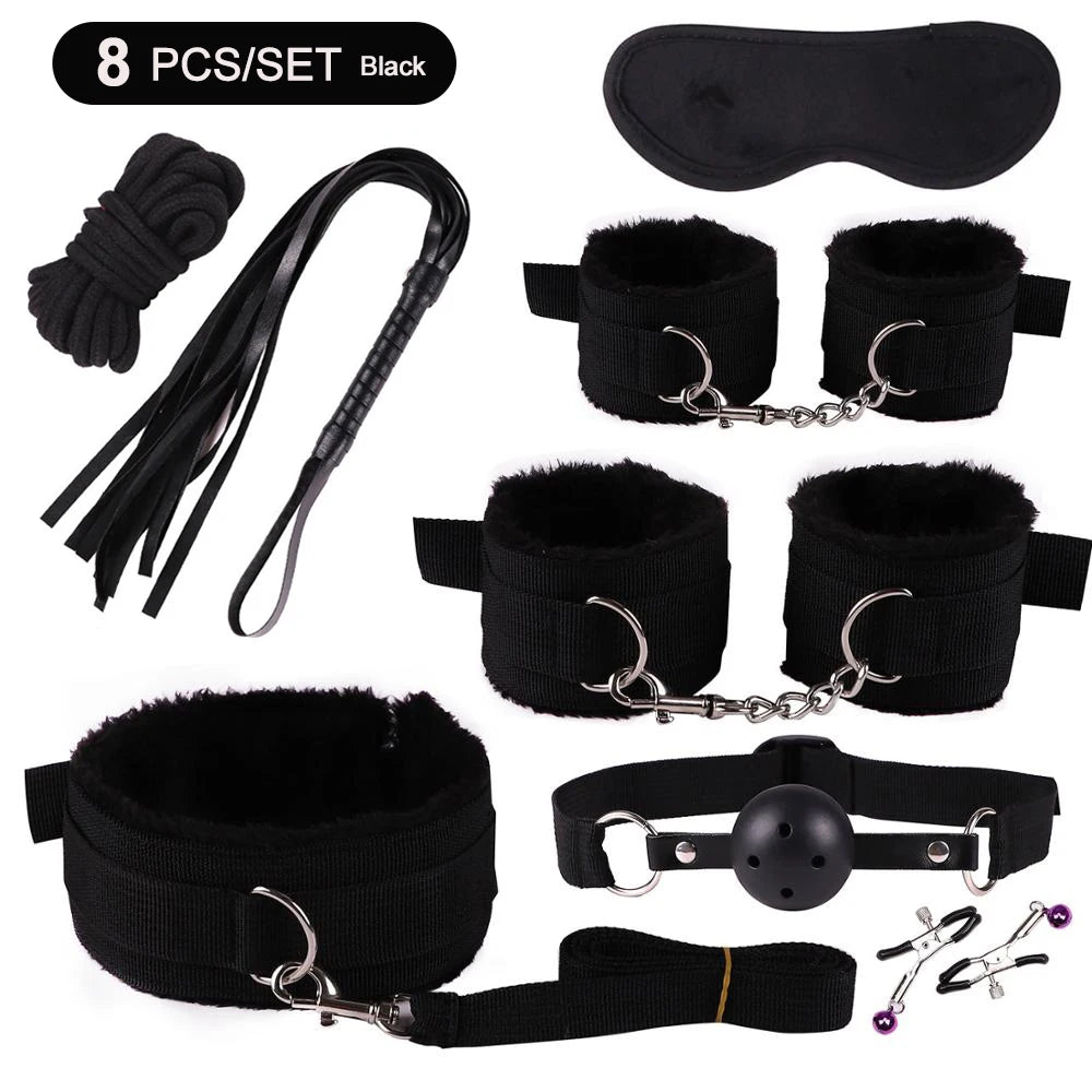 BDSM Adult SM Sex Products Kits Bondage Gear Collar Butt Oral Erotic Bundle Sex Game for Couple  Vibrator female sexulae toy 18
