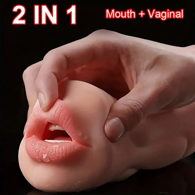 3 IN 1 Artificial Vagina Male Masturbator Cup Realistic Real Oral Anal Clitoris Silicone Masturbation Blowjob Sex Toys for Men