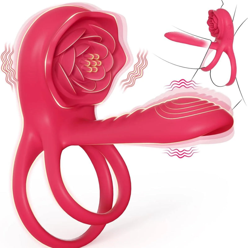 Couple Shared Orgasmic Waterproof Vibration Lock Ring Remote Control Masturbator Silicone Sex Product