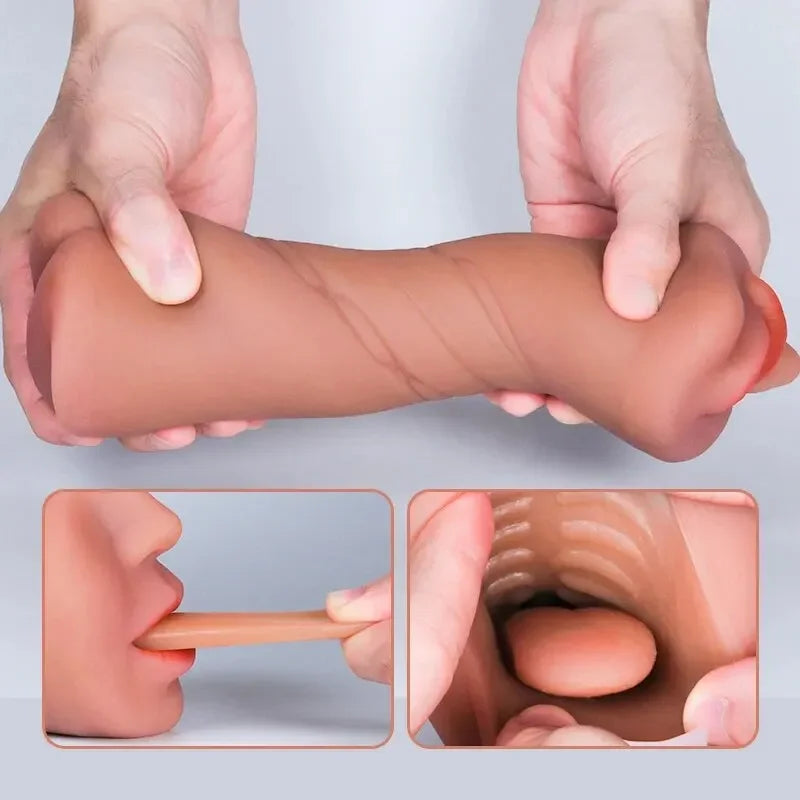 3 IN 1 Artificial Vagina Male Masturbator Cup Realistic Real Oral Anal Clitoris Silicone Masturbation Blowjob Sex Toys for Men