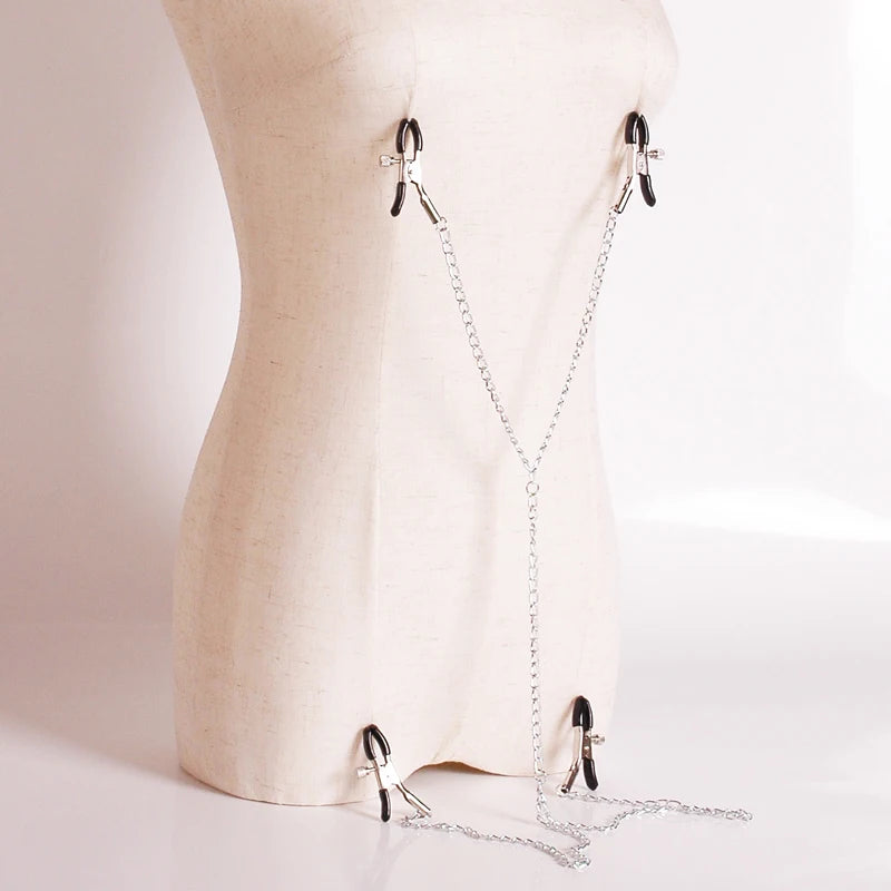SM Couple Games Bondage Woman Clitoral Nipple Stimulation Clamps Bdsm Fetish Slave Role Play Exotic Intimate Erotics Accessories