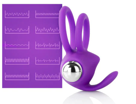 Vibrating Delay Ring with Rabbit Ears for Couples