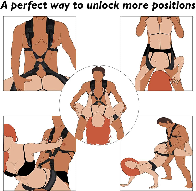 Sex Products Adults Games BDSM Bondage Handcuffs Erotic Adult Games Erotic Man Couples Nylon Swinging Belt Restraint Set