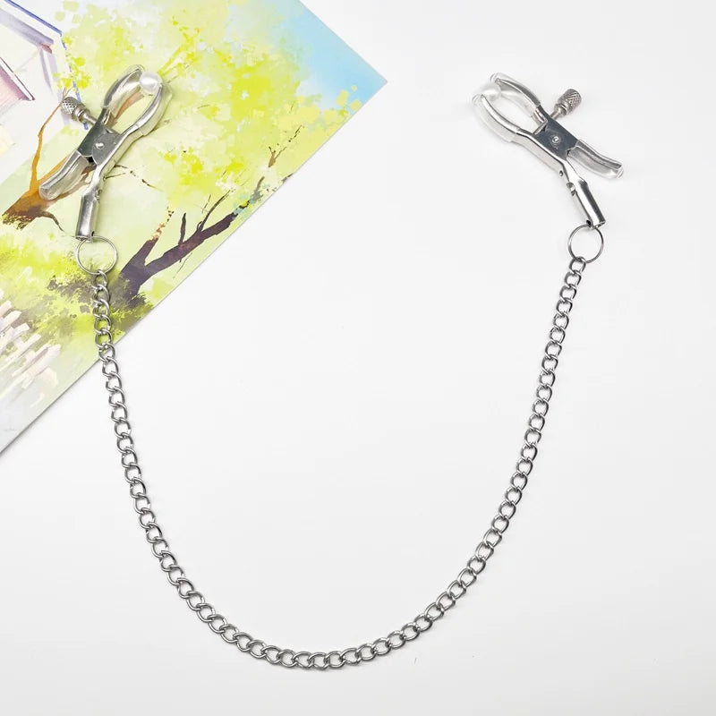 Metal Nipple Clamps With Chain Sex Toys Adult Games For Women Fetish Breast Labia Clip Stimulation Bdsm Bondage Erotic Products