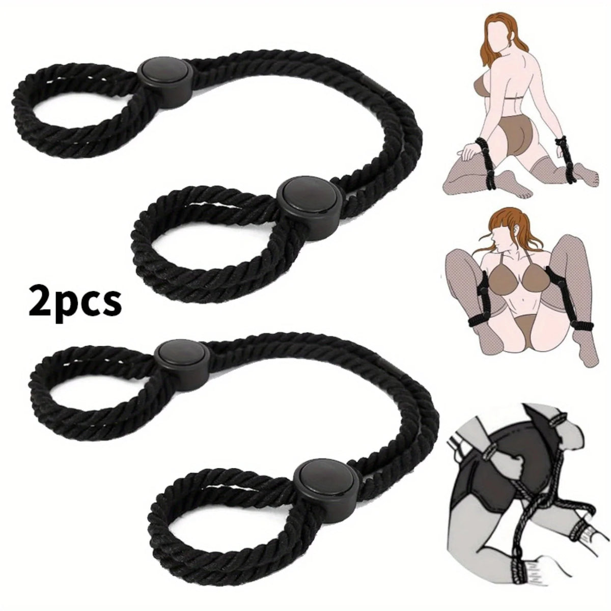2PCS Sex Products SM Rope Handcuffs and Shackles Multifunctional Bondage Alternative Adult Toys Couples Training