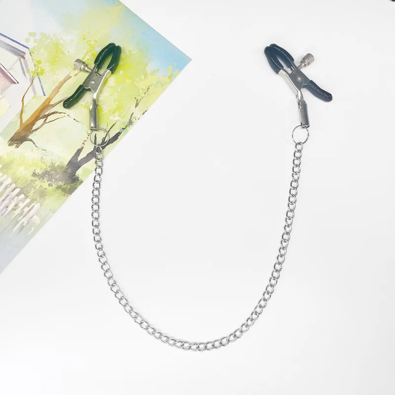 Metal Nipple Clamps With Chain Sex Toys Adult Games For Women Fetish Breast Labia Clip Stimulation Bdsm Bondage Erotic Products