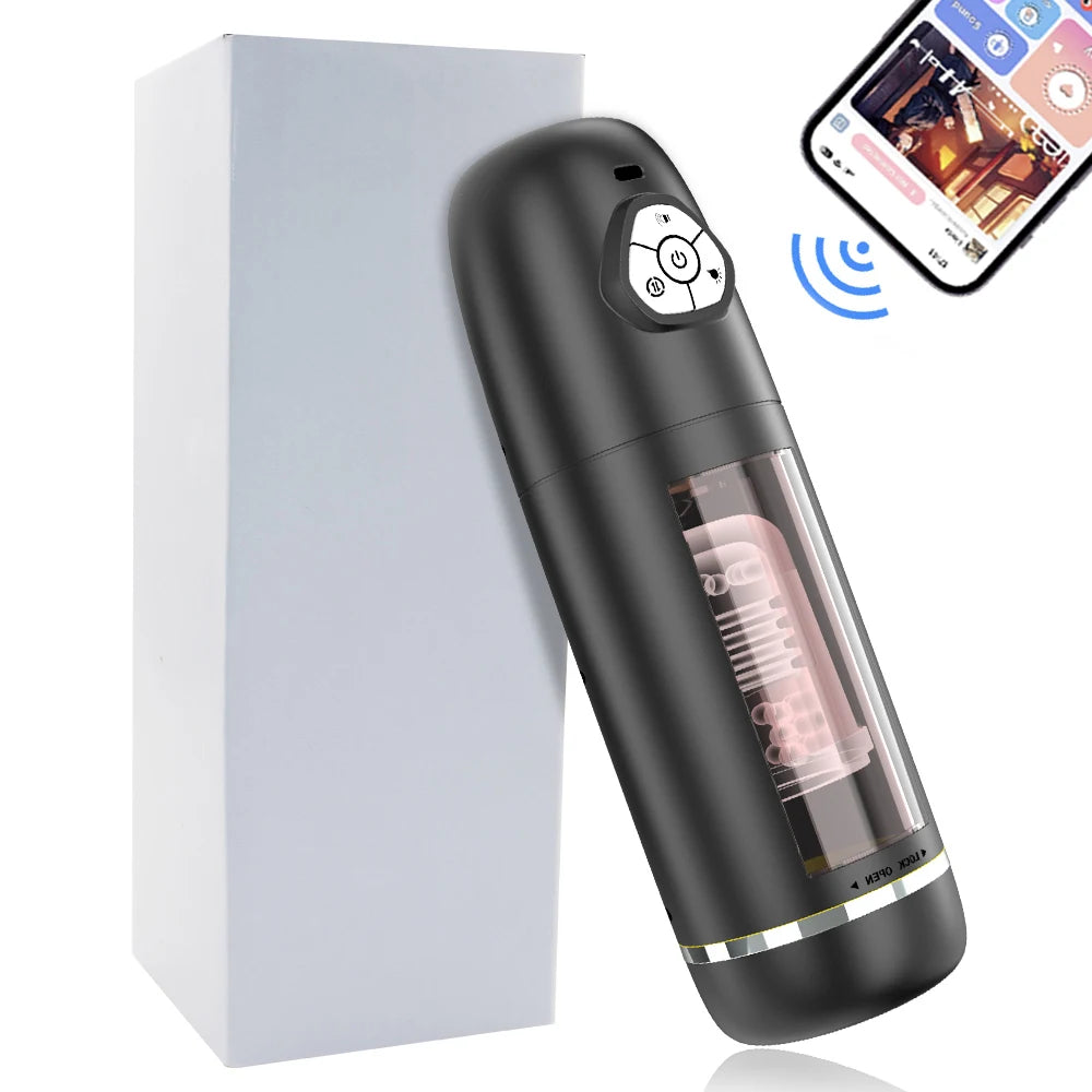 Automatic Male Masturbator APP Controlled Penis Pump with 10 Thrusting & Rotating Electric Pocket Pussy for Men Adult Sex Toys