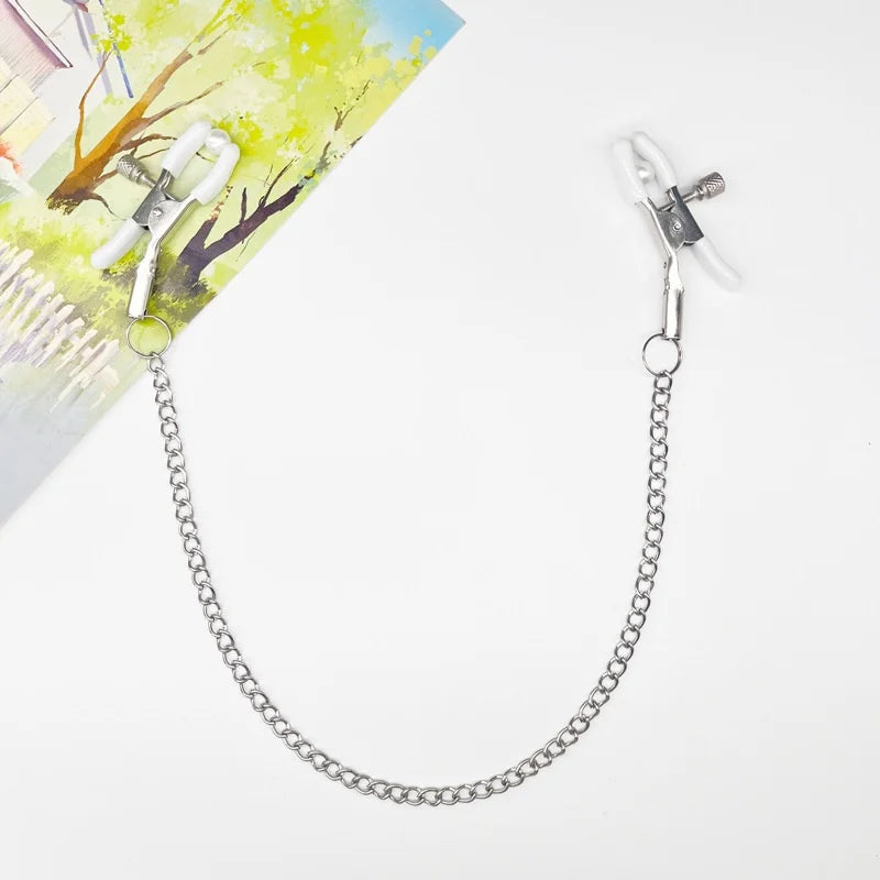 Metal Nipple Clamps With Chain Sex Toys Adult Games For Women Fetish Breast Labia Clip Stimulation Bdsm Bondage Erotic Products