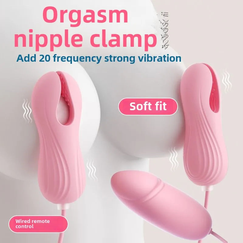 Electric Wearable Nipple Clip Vibrator G-spot Massage Stimulator Erotic Tease Nipple Breast Masturbator Female Adult Sex Product
