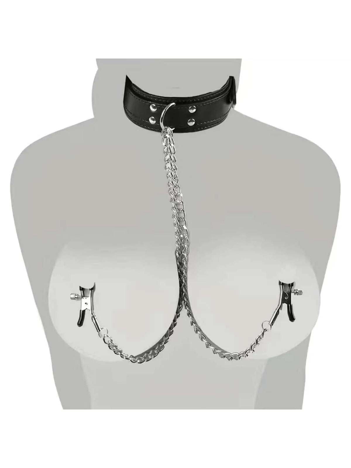 Sexy Handcuffs Collar Nipple Clamps Adult Games Fetish Flirting Sex Bondage Rope Sex Toys For Woman Erotic Accessory