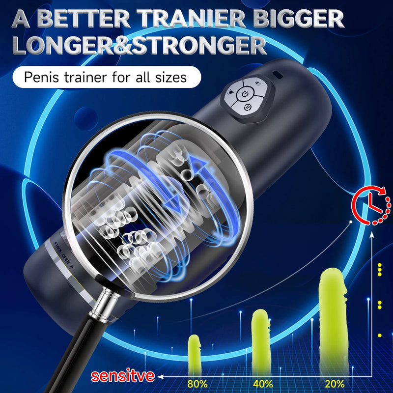 Automatic Male Masturbator APP Controlled Penis Pump with 10 Thrusting & Rotating Electric Pocket Pussy for Men Adult Sex Toys