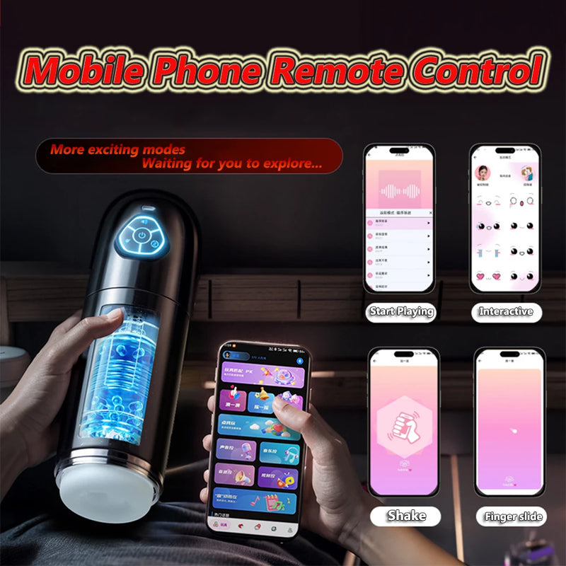 Automatic Male Masturbator APP Controlled Penis Pump with 10 Thrusting & Rotating Electric Pocket Pussy for Men Adult Sex Toys