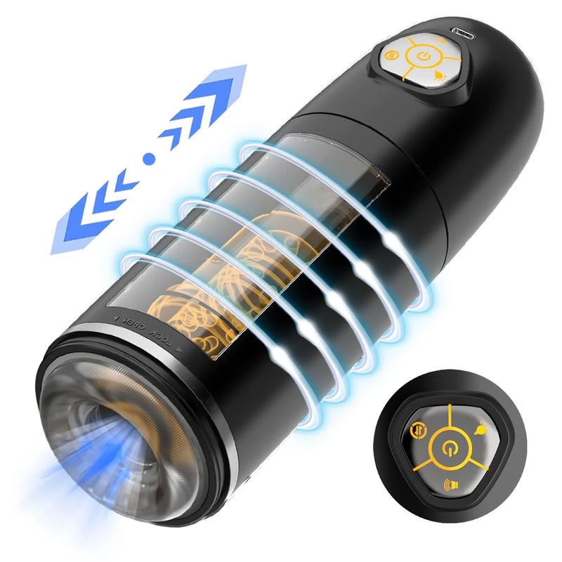 Automatic Male Masturbator APP Controlled Penis Pump with 10 Thrusting & Rotating Electric Pocket Pussy for Men Adult Sex Toys
