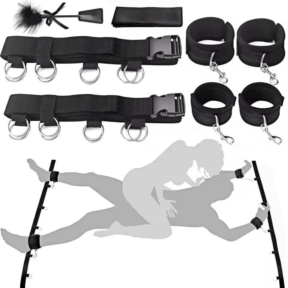 Adult Toys SM Sex Restraint Handcuffs Slave Tools Sexy Wrist To Ankle Cuffs Open Leg Hand Toys Bondage For Couples Sex Games Toy