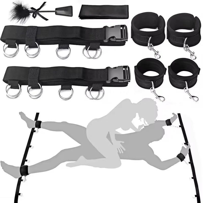 Adult Toys SM Sex Restraint Handcuffs Slave Tools Sexy Wrist To Ankle Cuffs Open Leg Hand Toys Bondage For Couples Sex Games Toy
