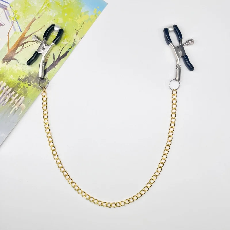 Metal Nipple Clamps With Chain Sex Toys Adult Games For Women Fetish Breast Labia Clip Stimulation Bdsm Bondage Erotic Products