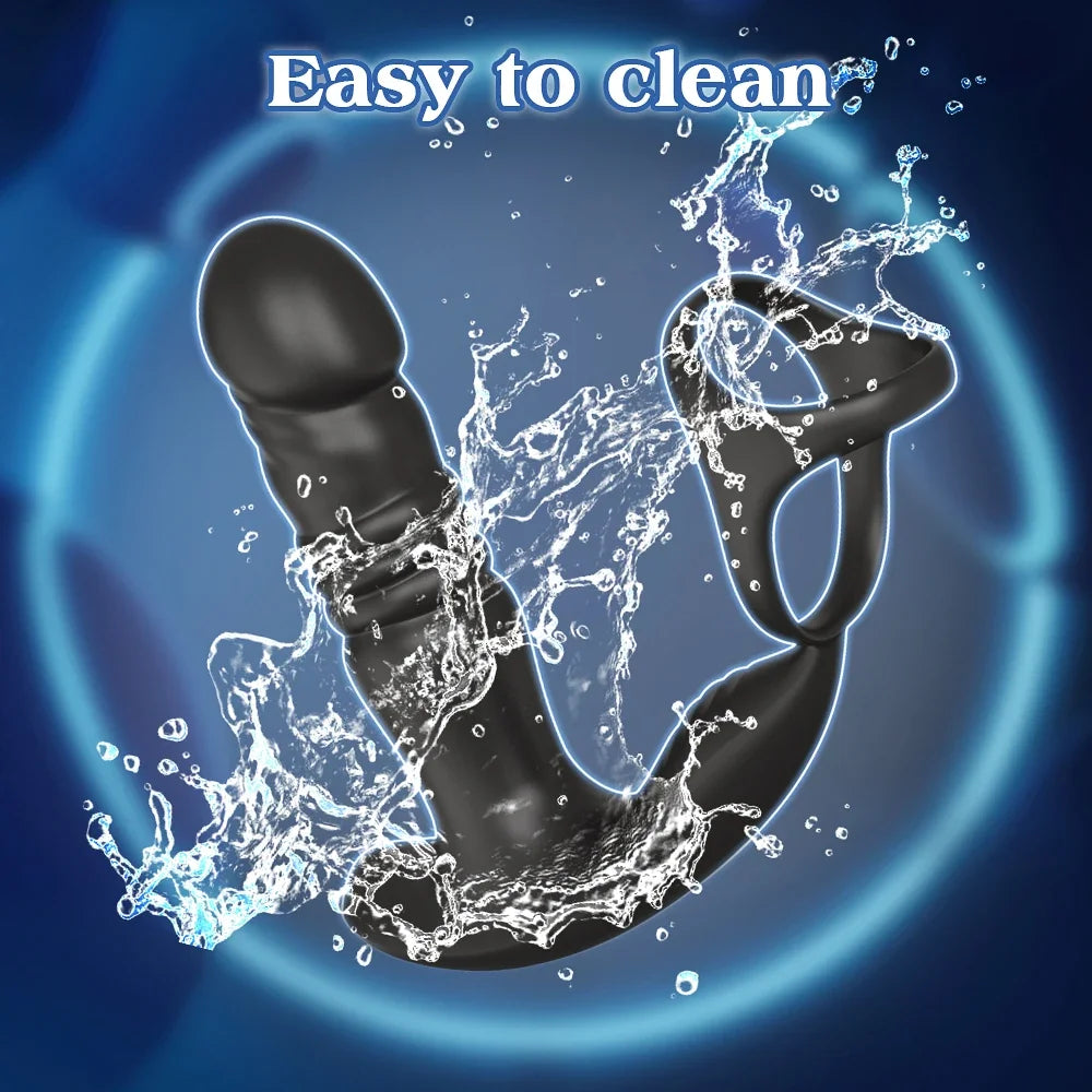 Male Prostate Massager – App Control Thrusting Plug & Support Ring