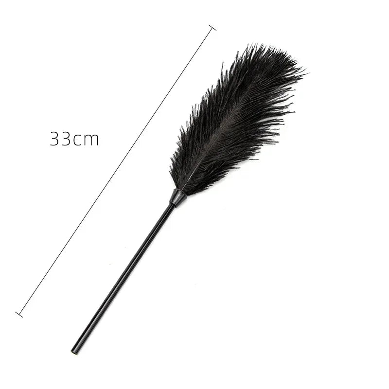 Premium Ostrich Feather Teasing Wand   Massage Fluff for Intense Pleasure and Flirtatious Stimulation  Romantic Play Sex Toy