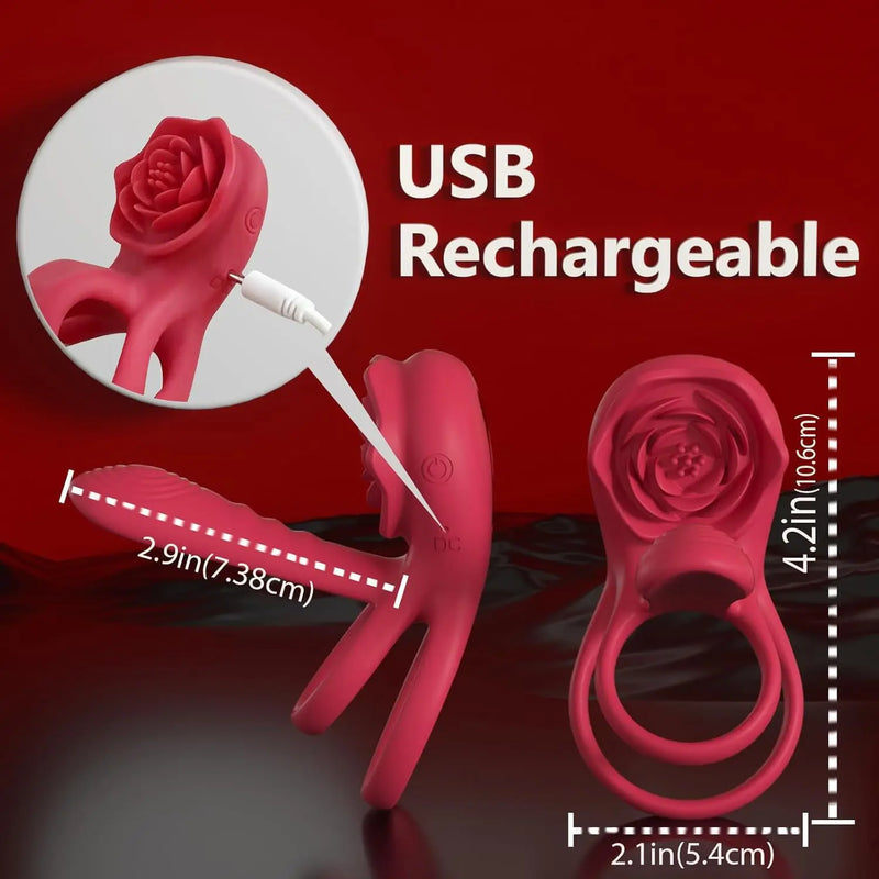 Couple Shared Orgasmic Waterproof Vibration Lock Ring Remote Control Masturbator Silicone Sex Product