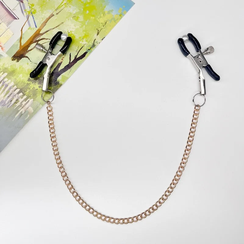 Metal Nipple Clamps With Chain Sex Toys Adult Games For Women Fetish Breast Labia Clip Stimulation Bdsm Bondage Erotic Products