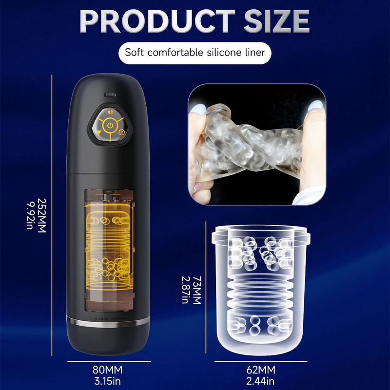 Automatic Male Masturbator APP Controlled Penis Pump with 10 Thrusting & Rotating Electric Pocket Pussy for Men Adult Sex Toys