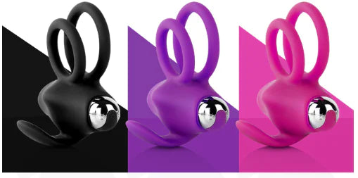Vibrating Delay Ring with Rabbit Ears for Couples