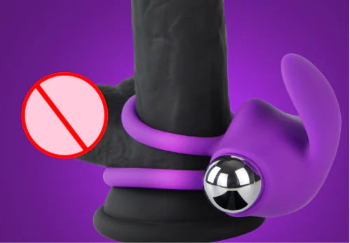 Vibrating Delay Ring with Rabbit Ears for Couples