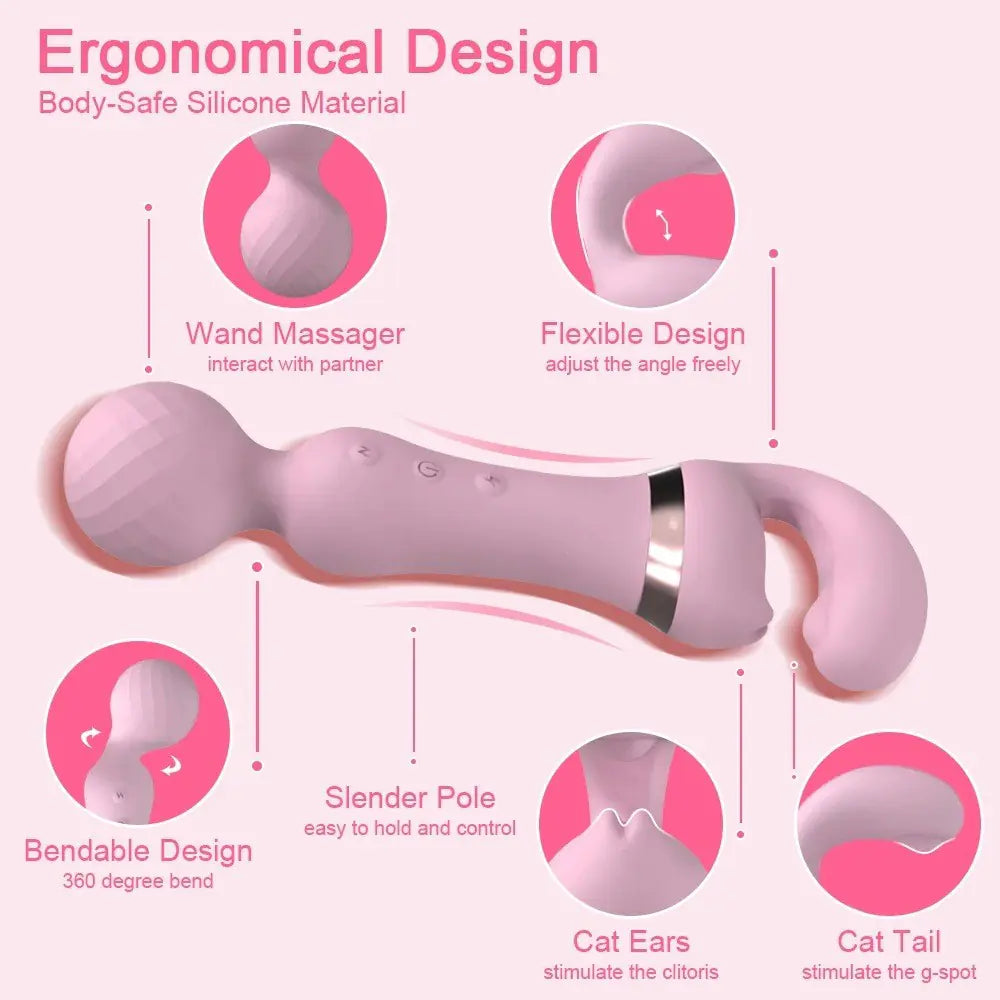 Double-Ended Vibrator for Women - Multi-Use Stimulator