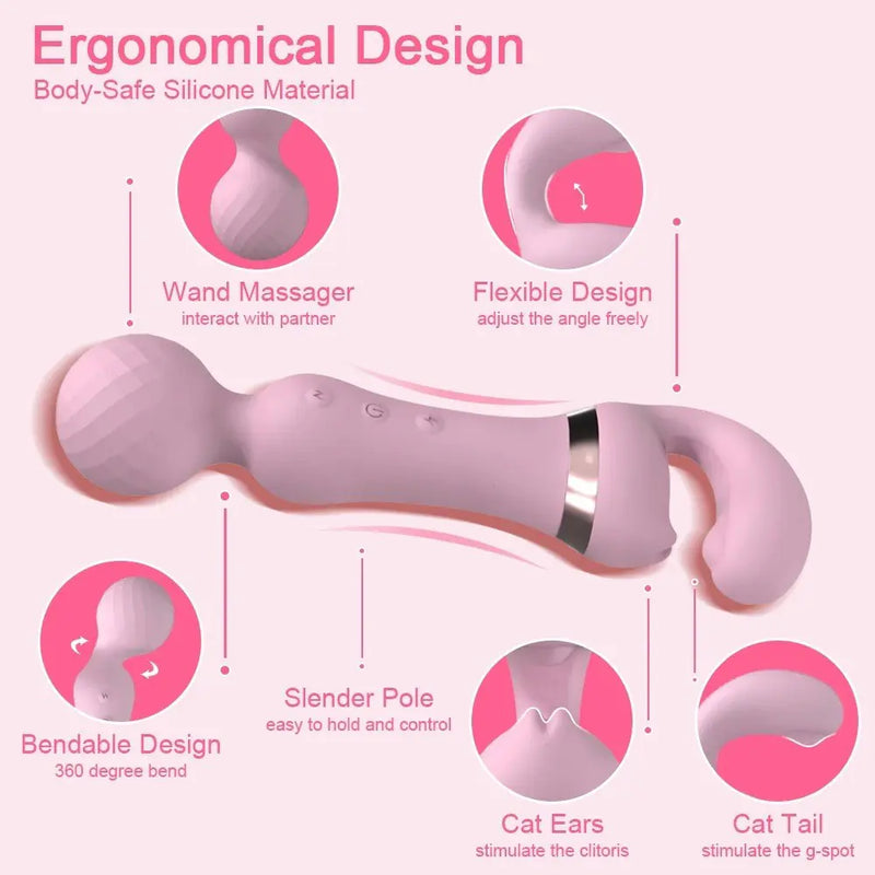 Double-Ended Vibrator for Women - Multi-Use Stimulator