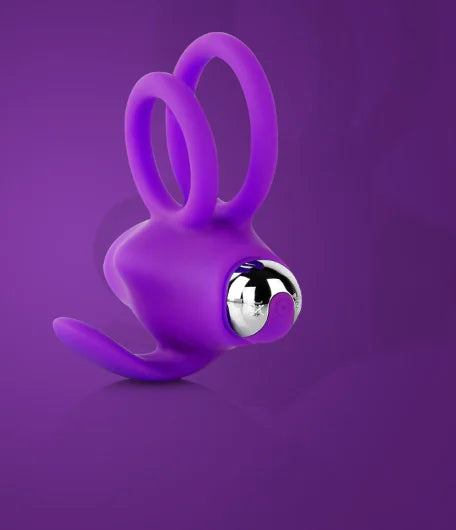 Vibrating Delay Ring with Rabbit Ears for Couples